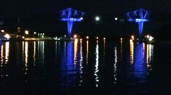 Rendsburg Kanalbrücke bei Nacht
