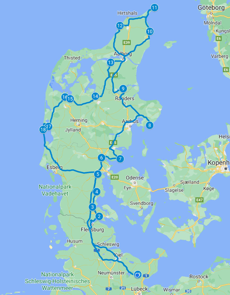 Karte Dänemark 2022